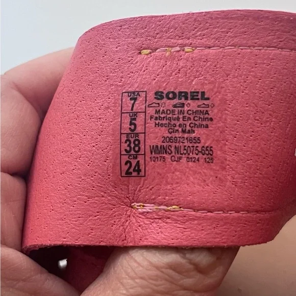 New Sorel Pink and Yellow Suede Sandals - Picture 4 of 5